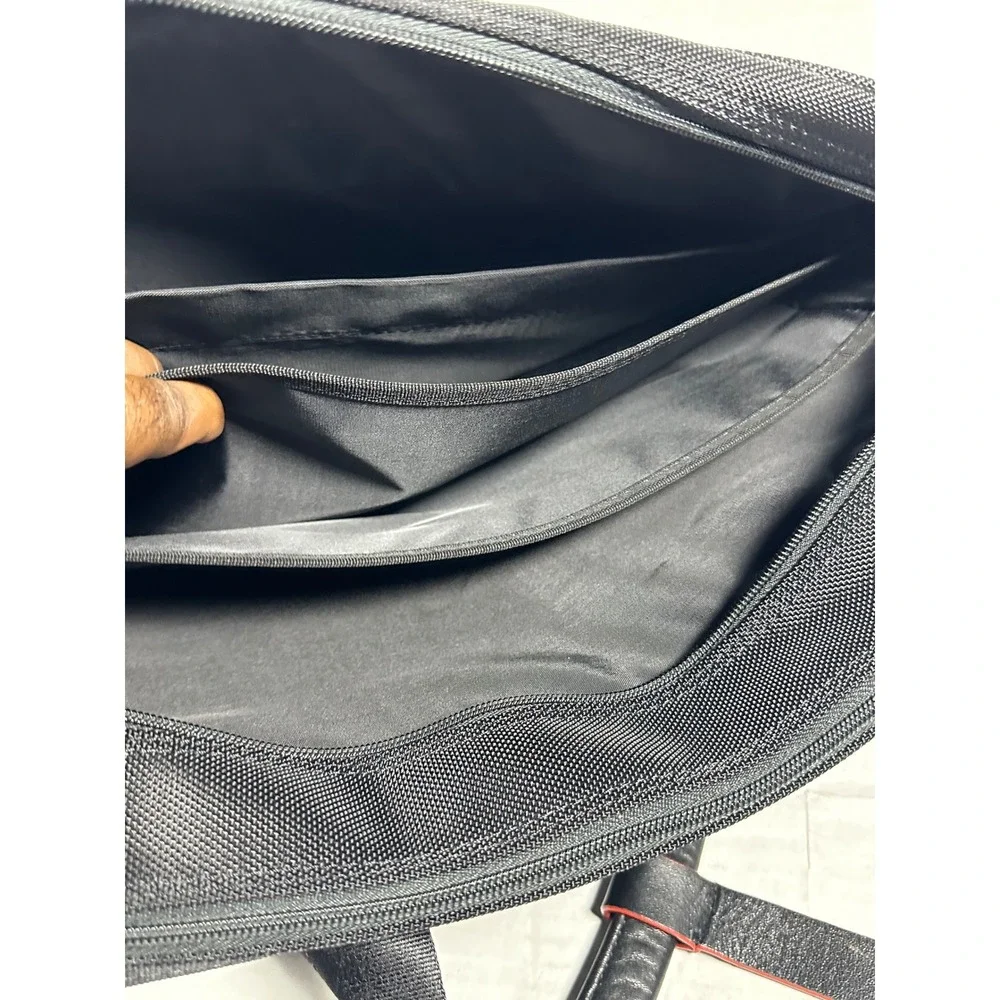 BMW M Sport Black Quilted Ballistic Nylon Leather Laptop Briefcase Bag Mens